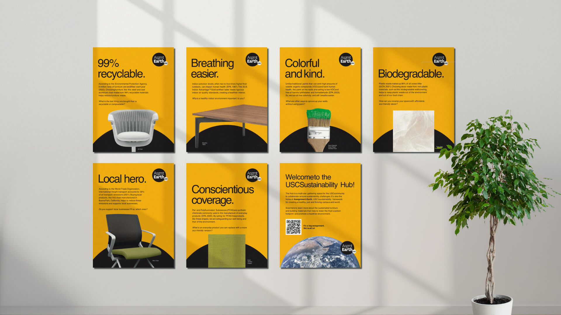 Mock-up of all the Sustainability Posters for Assignment Earth