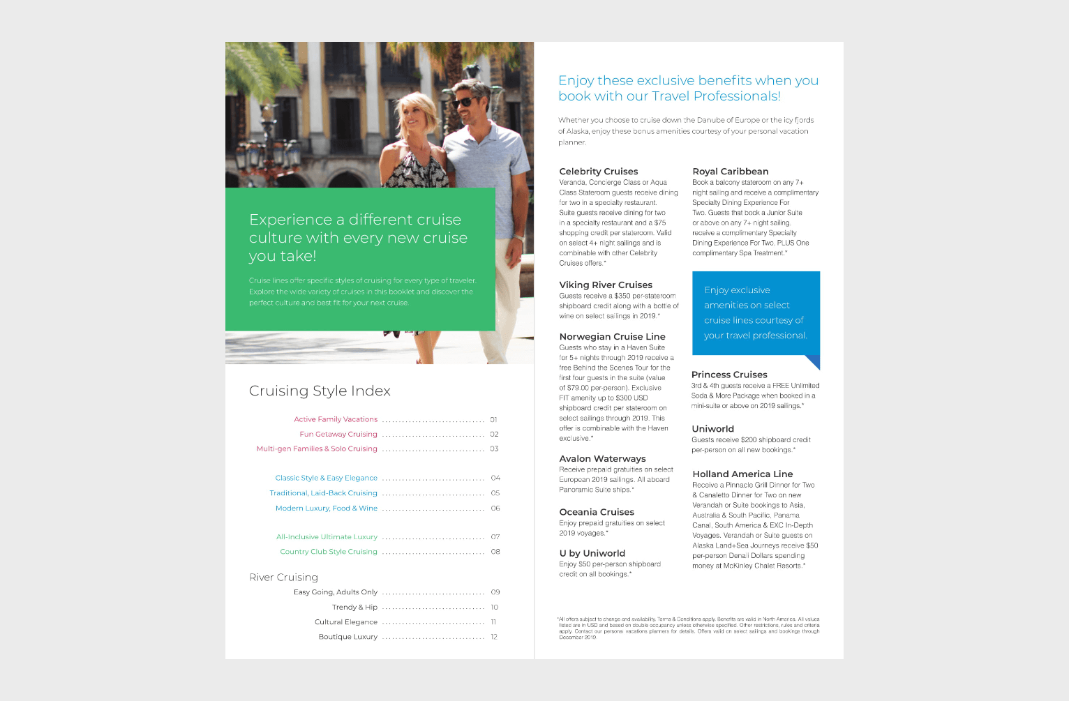 Inside panel showcasing cruise offers